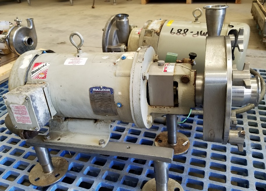 FRISTAM sanitary centrifugal pump Model FPX732-150 driven by 7.5 HP motor. Stainless steel.  3